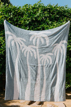 Load image into Gallery viewer, Dancing Palms Plush Throw - Chambray Blue