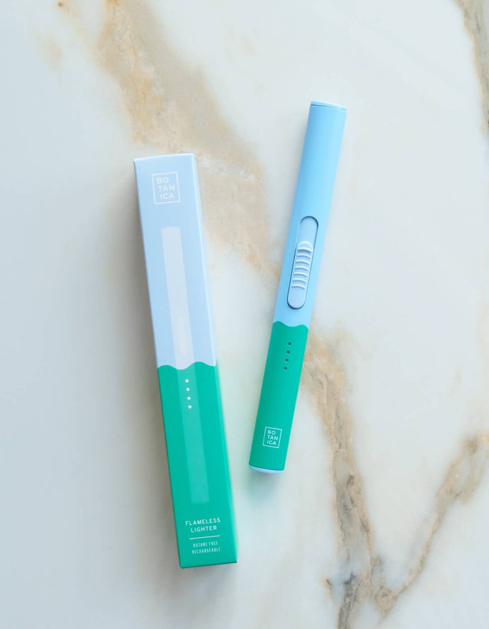 Duo-Tone Flameless Rechargeable Lighter | USB Blue+Green