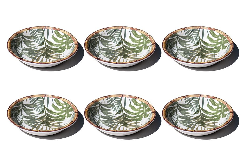 Rainforest Palm Microwavable Melamine Dinnerware Collection: Low Bowl