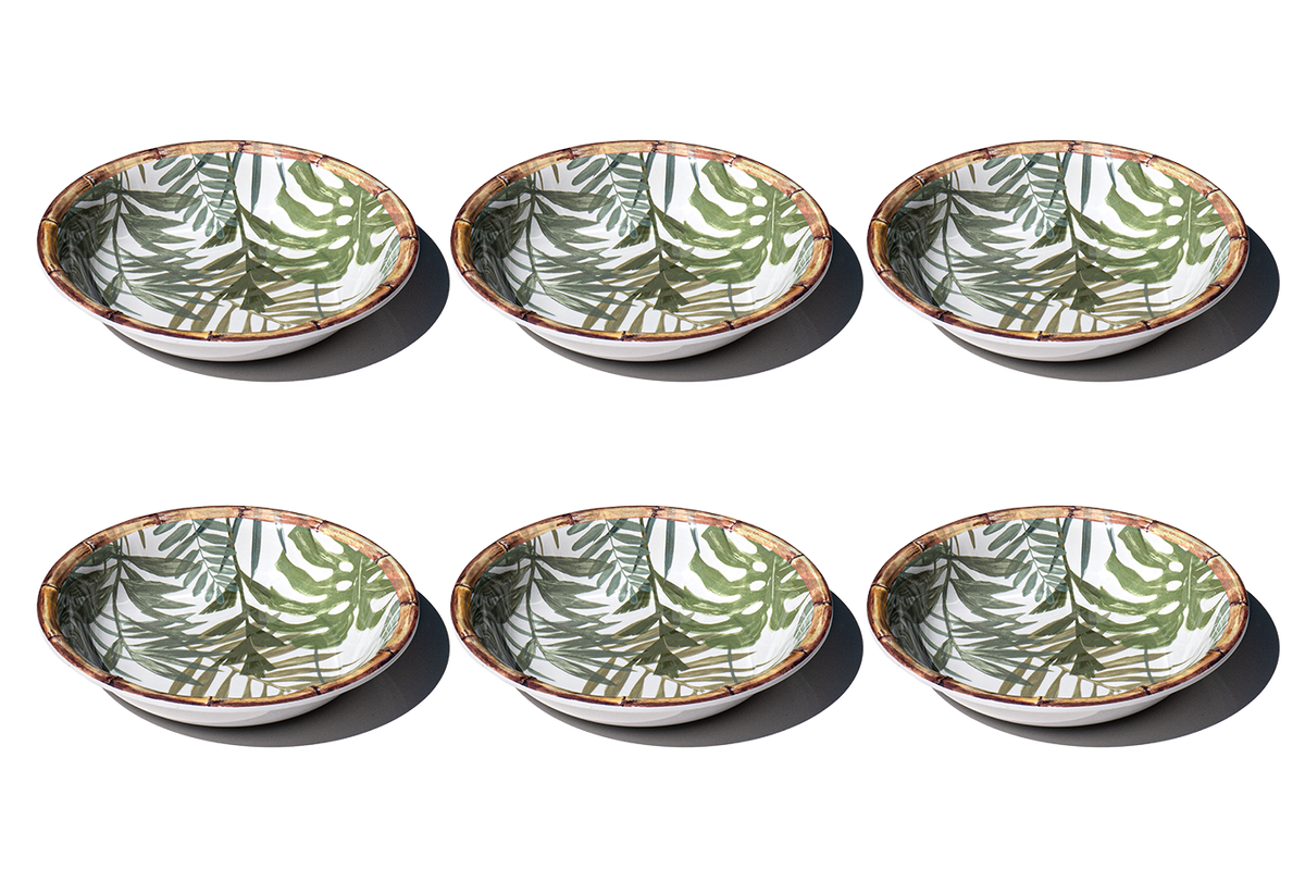 Rainforest Palm Microwavable Melamine Dinnerware Collection: Low Bowl