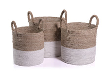 Load image into Gallery viewer, Two Tone Seagrass Baskets