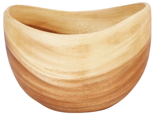 Carved Wood Serving Bowl