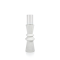 White Pillar Candle Holders  / 2 Sizes