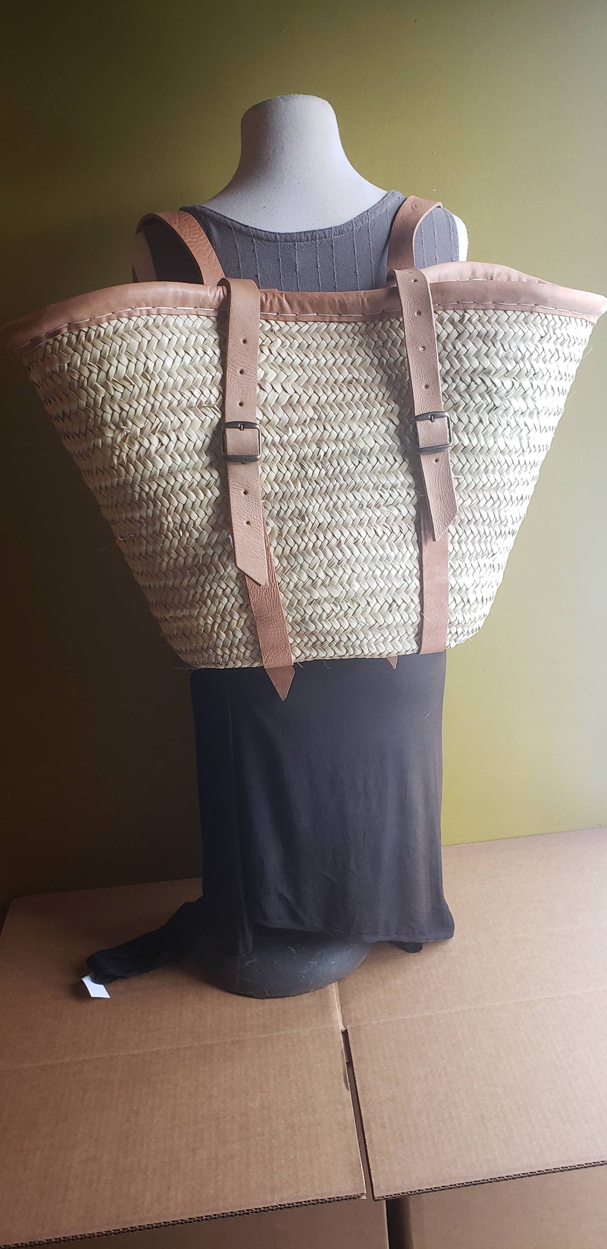 Large Leather Trimmed Backpack