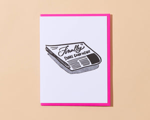 "Finally, Some Good News" Congrats Letterpress Greeting Card